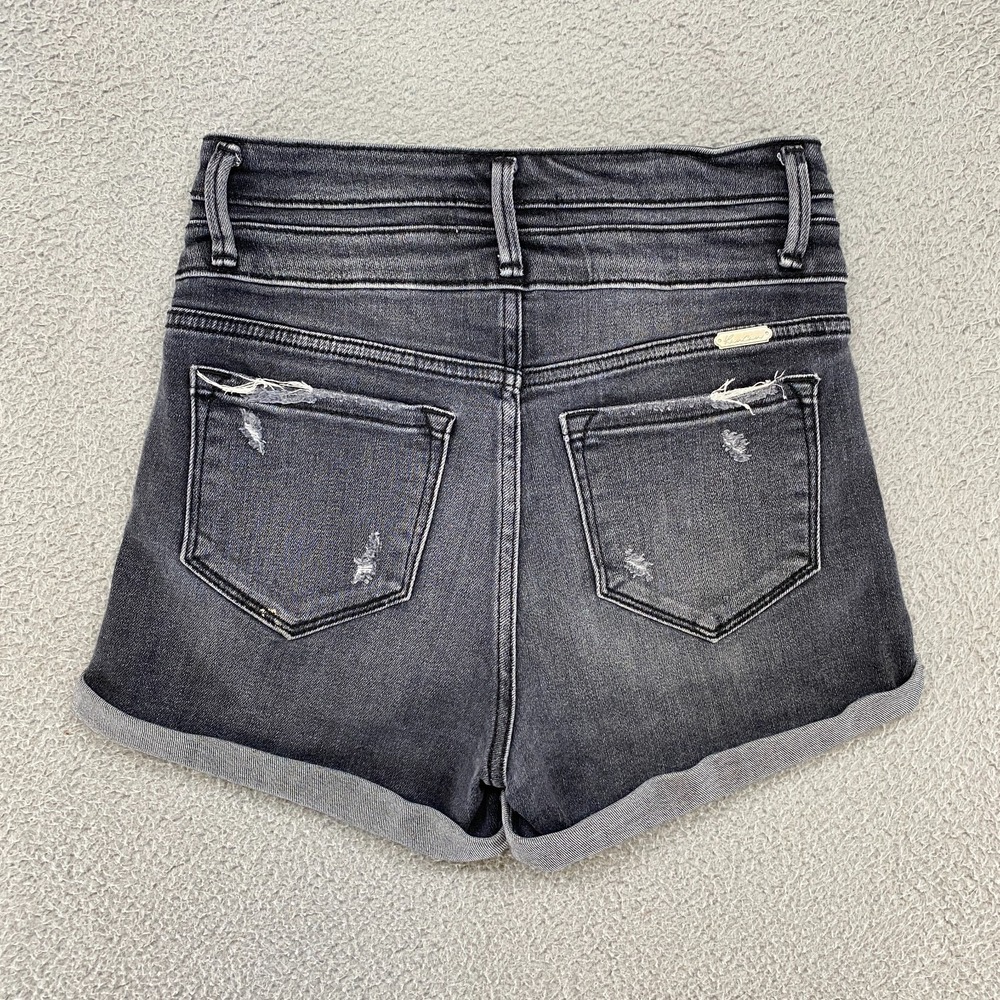 Kancan Denim Shorts Womens‎ 0/25 Kurvy Ultra High Rise Stretchy Distressed Curvy - Picture 12 of 13